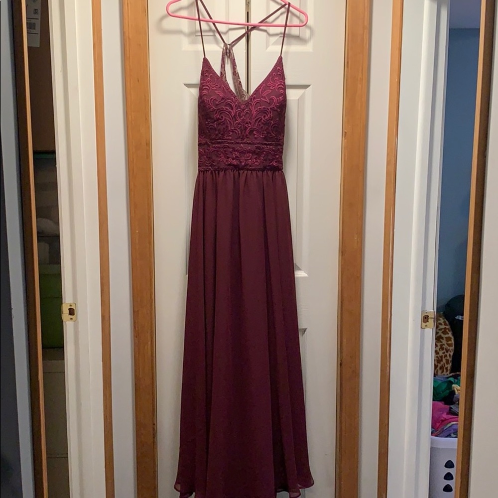 Floor length bridesmaid dress